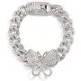 yfstyle Butterfly Cuban Link Bracelet Hip Hop Iced Out Diamond Bracelets for Women Girls Gold Plated Bracelets for Women Inlaid Rhinestone Hip Hop Jewelry Fashion Accessories