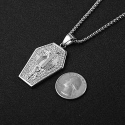 AsAlways Men and Women Egyptian Jewelry God Anubis Pyramid Pharaoh Queen Ankh Cross Pendant 18K Gold Plated Inlay CZ Necklace