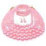MeliMe Faux Big Pearl Necklace Flapper Beads Pearl Statement Necklace Bracelet and Earrings for Women Mother