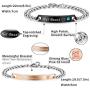 FIBO STEEL 4 Pcs Couples Bracelet for Men Women His & Her Stainless Steel Chain Crown Queen 8mm Beads Bracelets ?- (C:4 pcs a Set)