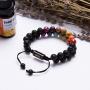 Chakra Bracelet - 7 Chakra Crystal Gemstone Bead Bangle Bracelet for Yoga Meditation, Healing, Anxiety Relax
