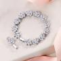 EVER FAITH Wedding Jewerly Hand Accessory Prong Cubic Zirconia Birthstone Marquise Leaf Elegant Tennis Bracelet