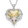 CDE Necklace for Women Girls Angel Wing White Gold Plated Pendant Heart of Ocean Heart-Shape Jewelry Embellished with Crystals from Swarovski Necklaces for Mom Gift for Mothers Day CDE Necklace for Women Girls Angel Wing White Gold Plated Pendant Heart of Ocean Heart-Shape Jewelry Embellished with Crystals from Swarovski Necklaces for Mom Gift for Mothers Day
