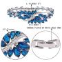 EVER FAITH Womens Cubic Zirconia Wave Marquise Shape Leaf Tennis Bracelet