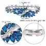 EVER FAITH Womens Cubic Zirconia Wave Marquise Shape Leaf Tennis Bracelet