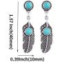 Givihoka Turquoise Dangle Earrings for Women – Big Blue Boho Vintage Statement Turquoise Earrings, Large Bohemian Retro Drop Turquoise Earrings