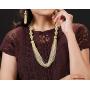 Touchstone Indian Bollywood Handcrafted Traditional Royal Mughal Kundan Polki Meenakari Enamel Colorful Wedding Designer Jewelry Long Necklace Set in Gold and Silver Tone for Women.