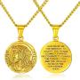 XRDSS Christian Jesus Christ Face Pendant Necklace Stainless Steel Medallion Necklace