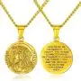 XRDSS Christian Jesus Christ Face Pendant Necklace Stainless Steel Medallion Necklace