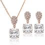 A+O Mother of The Bride or Groom Gift, Cushion Cut Wedding Jewelry Set in Silver, Gold, Rose Gold