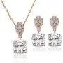 A+O Mother of The Bride or Groom Gift, Cushion Cut Wedding Jewelry Set in Silver, Gold, Rose Gold A+O Mother of The Bride or Groom Gift, Cushion Cut Wedding Jewelry Set in Silver, Gold, Rose Gold