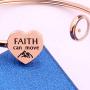 Belingry Rose Gold Inspirational Faith Bracelet Jewelry Mustard Seed Flexible Bracelets