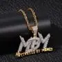 Moca Jewelry Iced Out Motivated by Money Pendant 18K Gold Plated Chain Bling CZ Simulated Diamond Hip Hop Necklace for Men Women