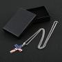 Cross Pendant American Flag Patriotic Cross Religious Jewelry Enamel Pendant Necklace Tribal Charm Geometric Necklace Metal Clavicle Punk Fashion Street Necklace for Women Girls Men