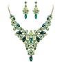 EVER FAITH Womens Austrian Crystal Elegant Bridal Hollow Flower Leaves Necklace Earrings Set