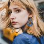 Faux Leather Teardrop Earrings for Women - Girls Leaf Drop Earrings Lightweight Dangle Earrings Handmade Jewelry Gift