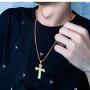 OLEVS Mens Cross Pendant Necklace Large Stainless Steel Cross Pendant Necklace for Men