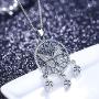Aniu Butterfly Dream Catcher Necklace for Women, S925 Sterling Silver Feathers Girls Pendant (with Gift Box and 18 Inch Chain)