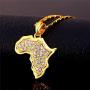 U7 African Jewelry Platinum or 18K Gold Plated Outline Pendant Charm Dangle Drop Earrings Africa Map Necklace Earrings Set