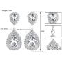 mecresh Clear/Gold Teardrop Austrian Crystal Bridal Dangle Earring