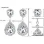 mecresh Clear/Gold Teardrop Austrian Crystal Bridal Dangle Earring mecresh Clear/Gold Teardrop Austrian Crystal Bridal Dangle Earring