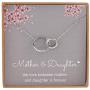 Mothers Gifts for Daughters - Sterling Silver Infinity 2 Circle CZ Necklace,Mothers Day Jewelry Birthday Gift