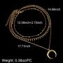 Edary Layered Necklace Gypsy Moon Necklaces Gold Crescent Tassel Pendant Choker Fashion Drop Jewelry for Women