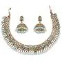 SANARA Traditional Indian Bollywood Gold Plated Stone Made Pearl Choker Necklace Earring Set Women Wedding Wear Jewelry