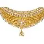 Bindhani Womens Indian Jewelry Simple Bridal Wedding Party Wear Crafted Brides Gold Plated Kundan Polki Choker Necklace Earrings Tikka Fashion Bollywood Style Jewellery Tika Set for Bridemaids