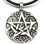 Trilogy Jewelry Pewter Lunar Pentagram with 3 Swarovski Crystals for Birthday on Leather Necklace