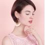 Big Tear Drop Dangle with Chain & Crystal Trimmings, Fan Shape Tassel Statement Earrings