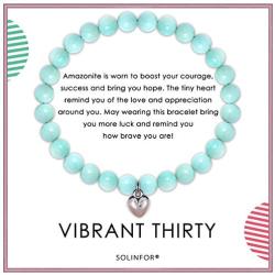 SOLINFOR 30th Birthday Gifts for Women - Amazonite Beads Bracelet - 30 Years Old Jewelry Gift Idea for Her