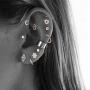 Jstyle 9Pcs Stainless Steel Helix Cartilage Tragus Stud Earring Hoops for Women Grils CZ Barbell Piercing Earrings Stud Piercing Jewelry