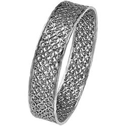 Paz Creations 925 Sterling Silver Lace Design Bangle