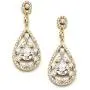 Mariell Gold Dangle Earrings for Brides, Wedding or Prom - Vintage Pear-Shape CZ Statement Chandeliers Mariell Gold Dangle Earrings for Brides, Wedding or Prom - Vintage Pear-Shape CZ Statement Chandeliers