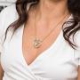Hutou Initial Letter Necklace Colourful Crystals Alphabet Round A-Z Pendant 18K Gold Plated Capital Name Necklaces