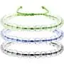 3 Pieces Transparent Glass Bead Bracelet Bead Bracelet Upcycled Jewelry Weaving Bracelet Adjustable Handmade Unisex Design (Blue, Black, Green) 3 Pieces Transparent Glass Bead Bracelet Bead Bracelet Upcycled Jewelry Weaving Bracelet Adjustable Handmade Unisex Design (Blue, Black, Green)