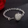 Dankadi Womens 925 Sterling Silver Bracelet Fine Jewelry Shining Heart Bracelet Solid Silver Accessories Birthday Party Gift
