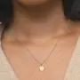 Befettly Initial Necklace,14K Gold-Plated Children Necklace Round Disc Double Side Engraved Hammered Name Necklace 16.5’’ Adjustable Personalized Alphabet Letter Pendant