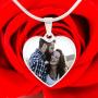 Atiara Gifts Personalized Photo Engraved Heart Gold Pendant, Shaped Custom Photo Necklace, Picture Charm Necklace, Photo Locket Jewelry Gift, Photo Frame with Engraving Message