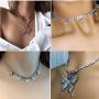 SONGCHANGJEWELRY Butterfly Cuban Link Necklace - Butterfly Chain Iced Out Tennis Chain - Shiny Rhinestone Cubic Zirconia Big Butterfly Pendant Bling Chain Women Jewelry Gifts