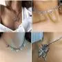 SONGCHANGJEWELRY Butterfly Cuban Link Necklace - Butterfly Chain Iced Out Tennis Chain - Shiny Rhinestone Cubic Zirconia Big Butterfly Pendant Bling Chain Women Jewelry Gifts