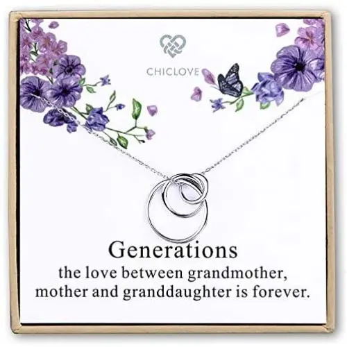 Sterling Silver 3 Circles Necklace - Generation Necklace - Grandmother Mother Daughter Necklaces - Family Necklace - Grandma Gift - Mother Daughter Necklace (Generation Necklace)