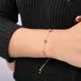 Dainty Gold CZ Bracelet 14K Gold Plated Chain Sparkly Cute Cubic Zirconia Beads Adjustable Bracelets for Women Girls