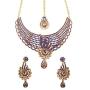 Touchstone Indian Bollywood Intricately Crafted Diamond Look Rhinestone Crystal Colorful Wedding Designer Jewelry Necklace Set in Gold and Silver Tone for Women.