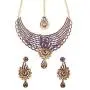 Touchstone Indian Bollywood Intricately Crafted Diamond Look Rhinestone Crystal Colorful Wedding Designer Jewelry Necklace Set in Gold and Silver Tone for Women.
