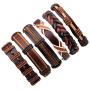 MJartoria Leather Bracelets for Men, Mens Womens Unisex Faux Leather Bracelets Adjustable Braided Multi Cool Wrap Wristbands Cuff Set