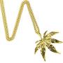 TIDOO Jewelry Mens Stainless Steel Leaf Steampunk Street Style Pendant Necklace Gold