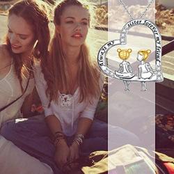 Sisters Gifts from Sister Brother Sterling Silver Always My Sister Forever My Friend Heart Necklace Female Friendship Jewelry for Women Girls
