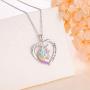 Unicorn Necklace Sterling Silver Forever Love Unicorn in Heart Pendant Necklace for Women Girlfriend Daughter Gift